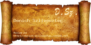 Denich Szilveszter névjegykártya